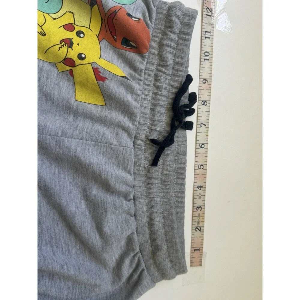 Pokemon Pikachu Bulbasaur Charmander Gray Jogger Sweatpants Size L